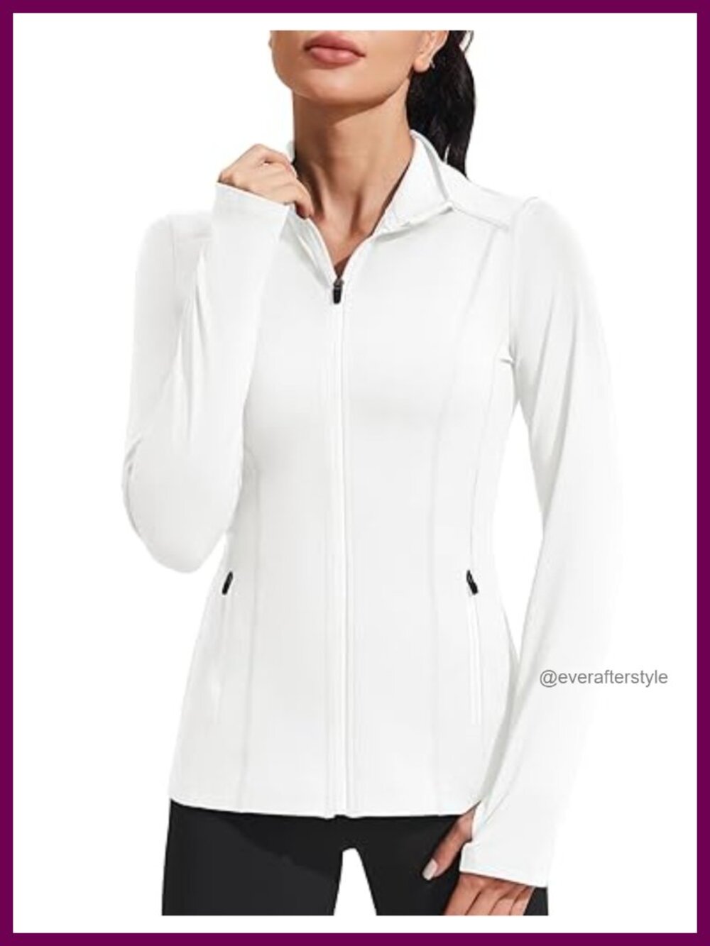 Slim Fit Athletic Workout Jacket Full Zip Track Jacket with Thumbholes